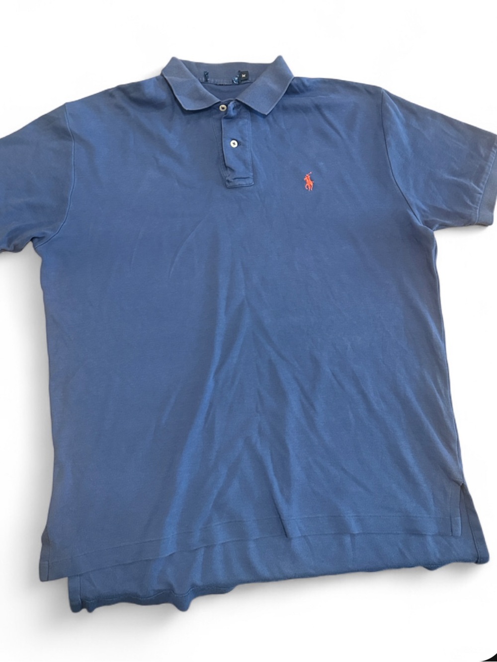 Ralph Lauren Blue Polo Shirt with Orange Pony Logo